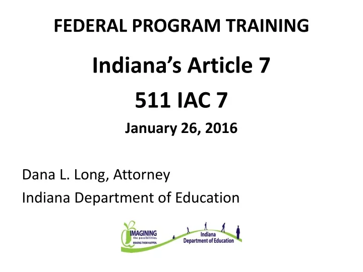 federal program training