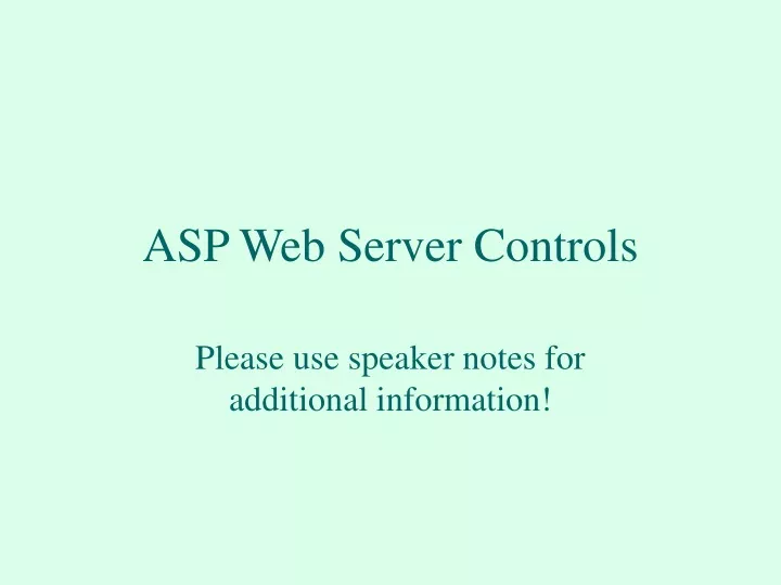 asp web server controls