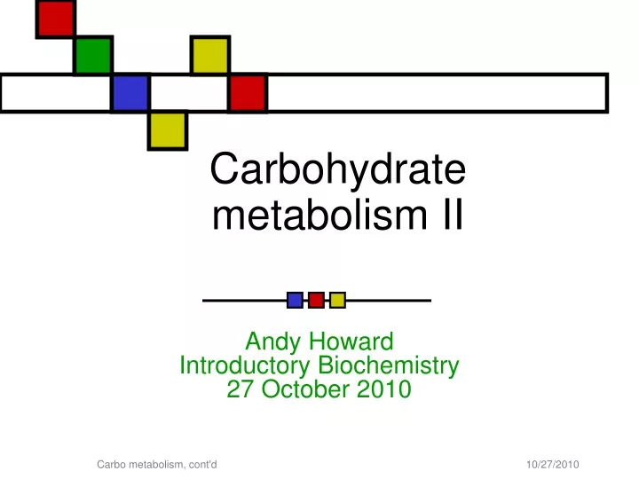 carbohydrate metabolism ii