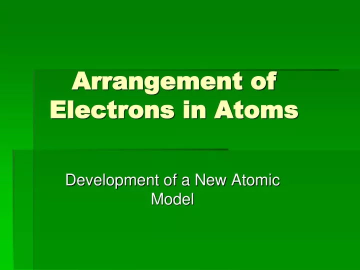 arrangement of electrons in atoms