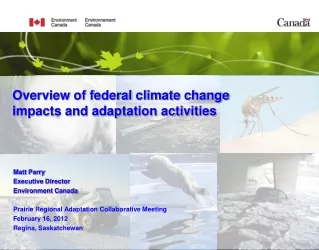 Overview of federal climate change impacts and adaptation activities