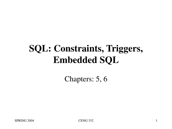 sql constraints triggers embedded sql