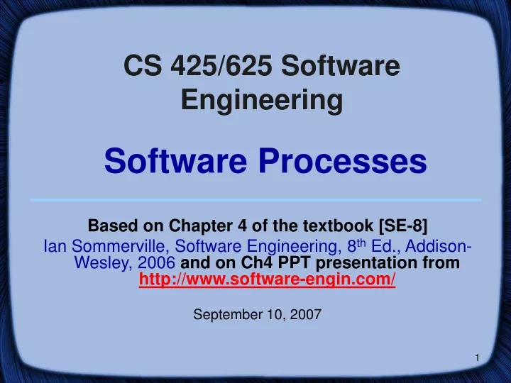 cs 425 625 software engineering software processes
