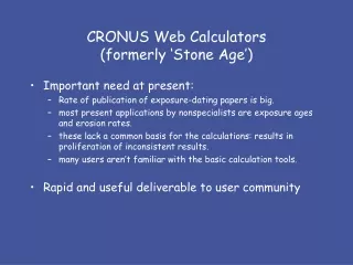 CRONUS Web Calculators (formerly ‘Stone Age’)