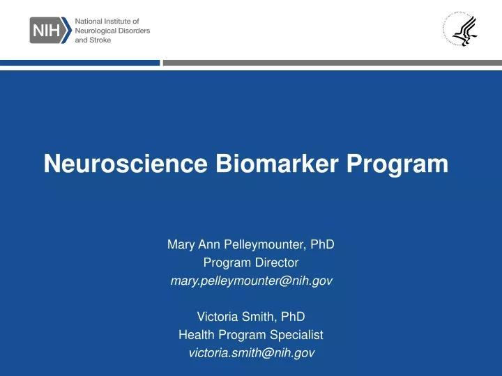 neuroscience biomarker program