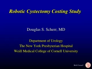 Robotic Cystectomy Costing Study