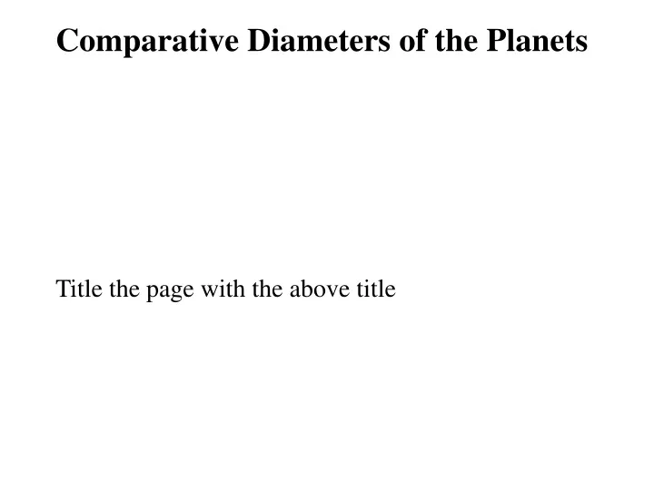 comparative diameters of the planets title