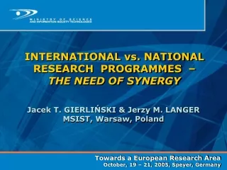 international vs national research programmes