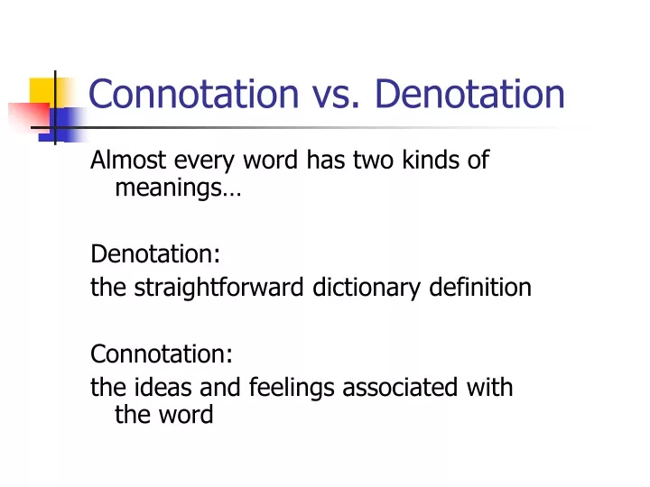connotation vs denotation