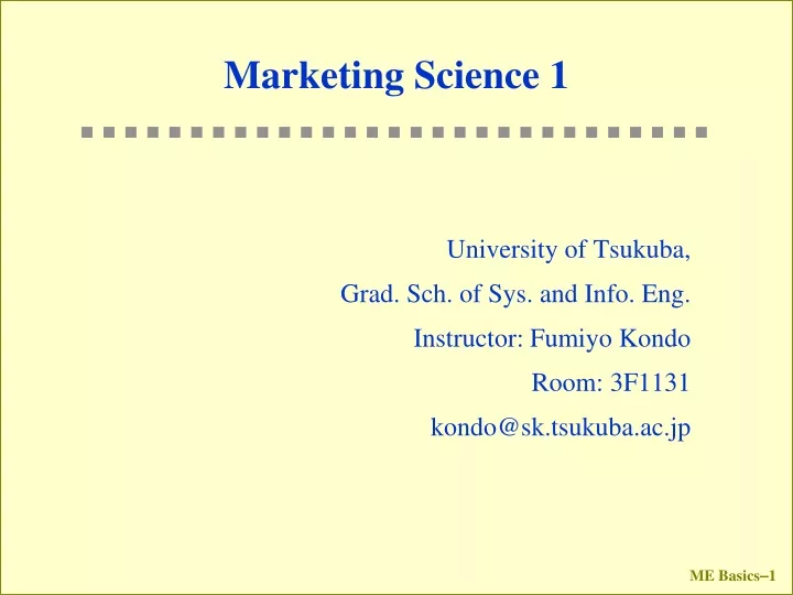 marketing science 1
