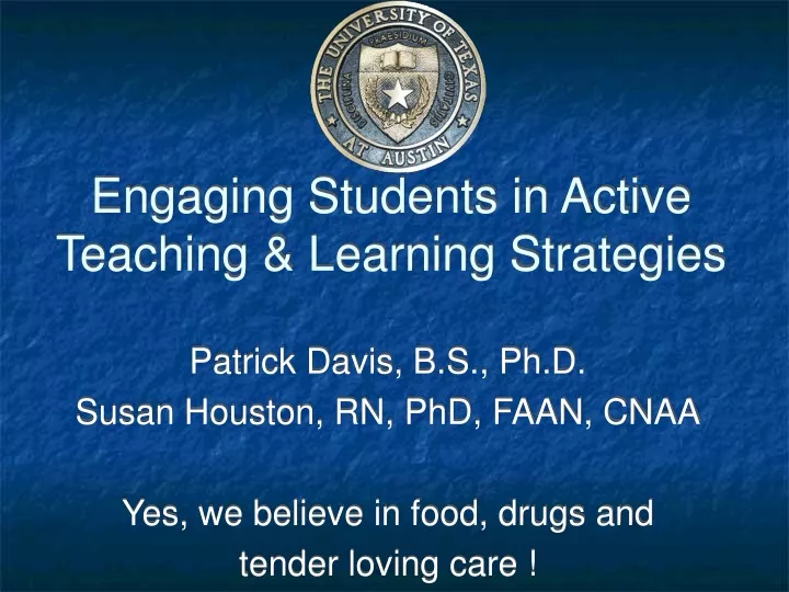 engaging students in active teaching learning strategies