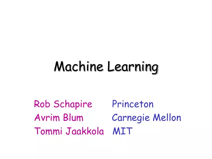 machine learning