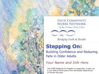 Stepping On: Building Confidence and Reducing Falls in Older Adults