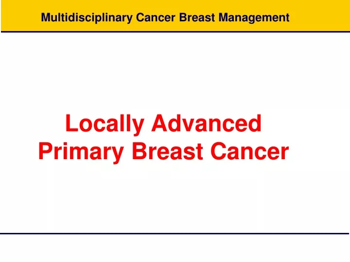 multidisciplinary cancer breast management