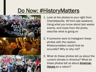 Do Now: #HistoryMatters