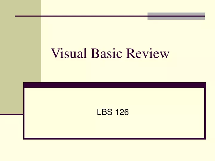 visual basic review