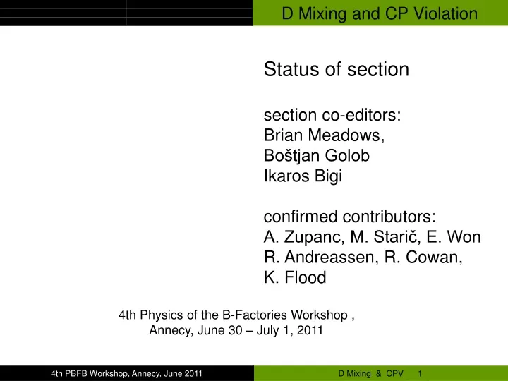 d mixing and cp violation