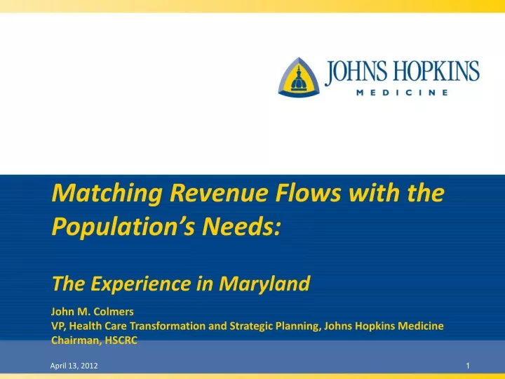 matching revenue flows with the population
