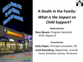 A Death in the Family:  What is the Impact on Child Support? Moderated by: