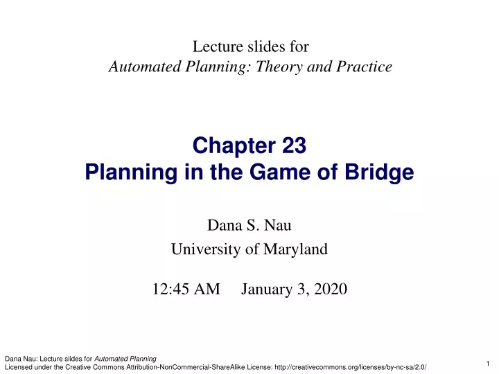 chapter 23 planning in the game of bridge