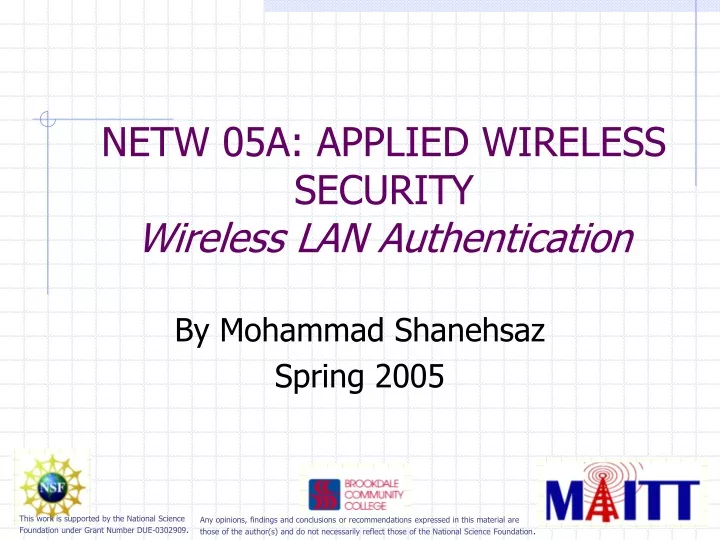 netw 05a applied wireless security wireless lan authentication