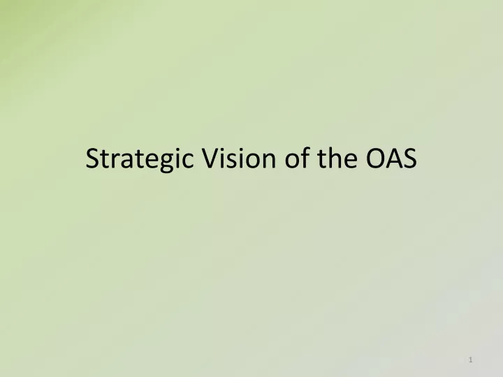 strategic vision of the oas