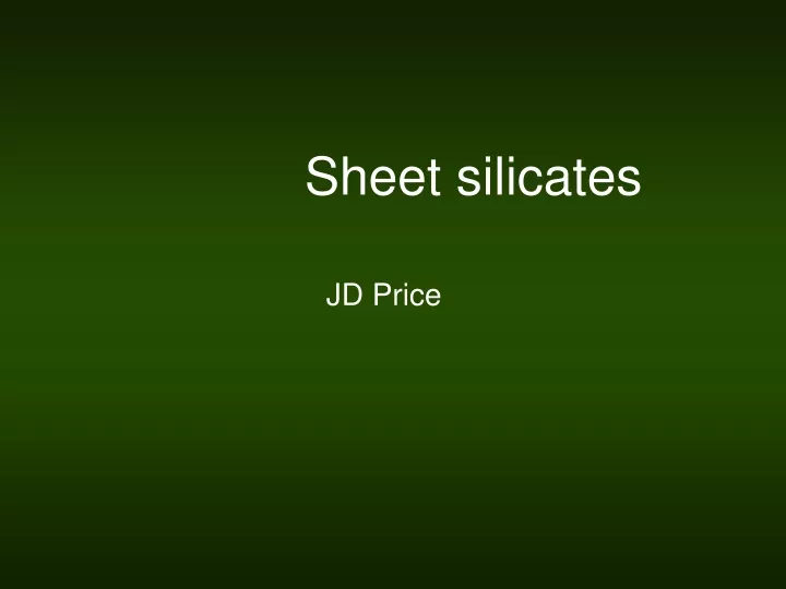 sheet silicates