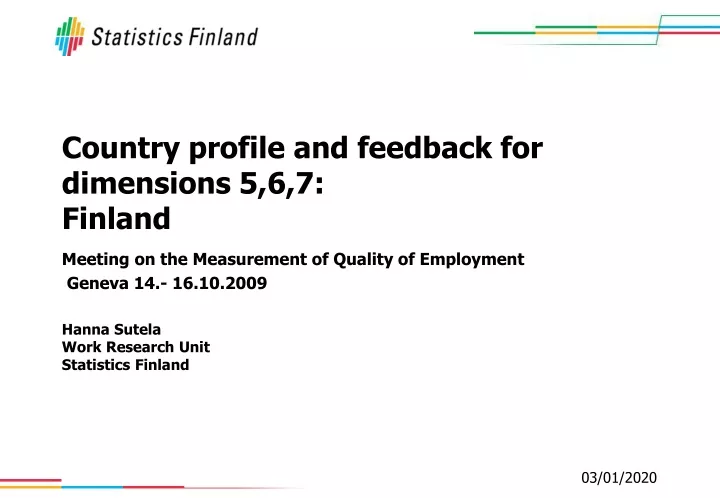 country profile and feedback for dimensions 5 6 7 finland