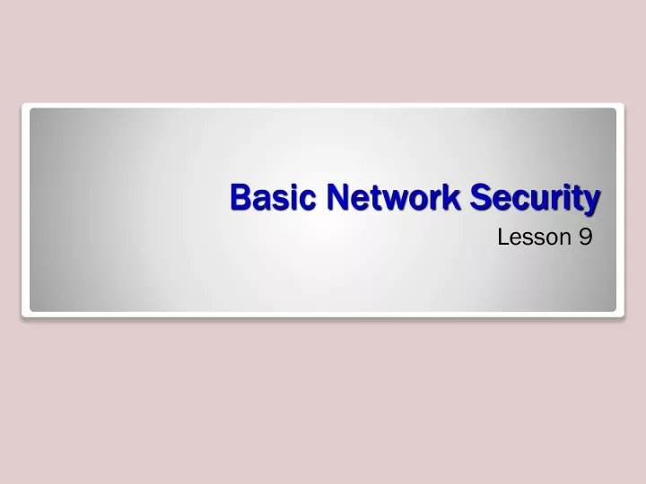 basic network security
