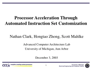 Processor Acceleration Through Automated Instruction Set Customization