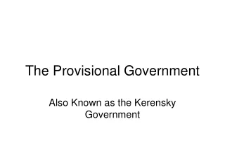 The Provisional Government