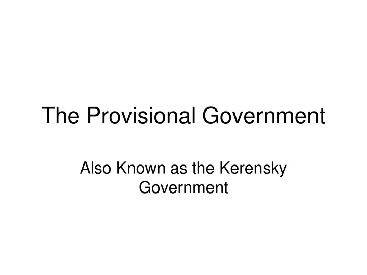 the provisional government
