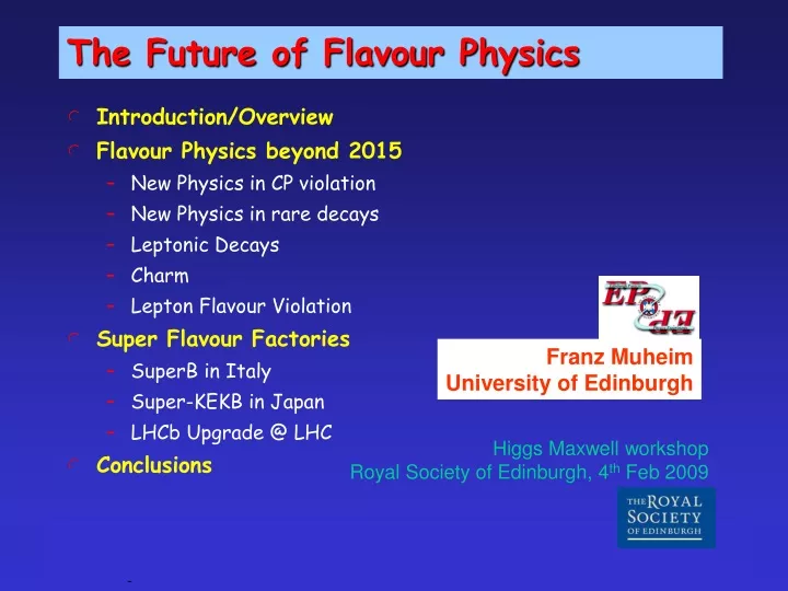 the future of flavour physics