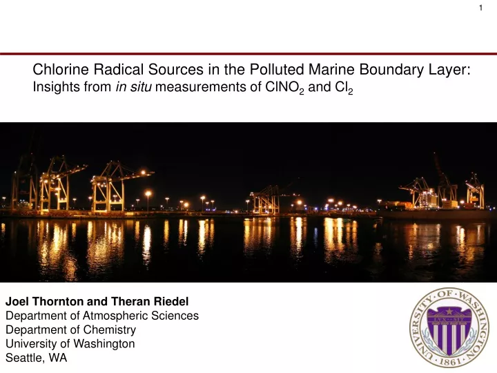 chlorine radical sources in the polluted marine