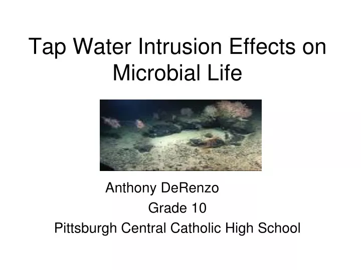 tap water intrusion effects on microbial life