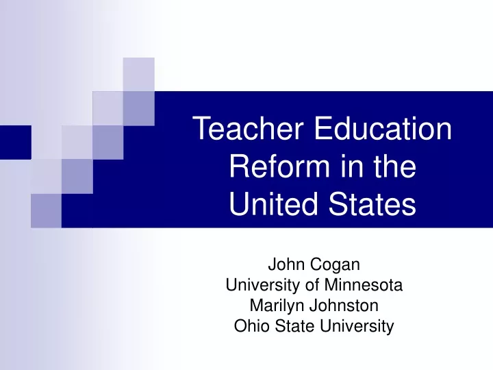 teacher education reform in the united states