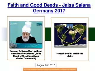 Faith and Good Deeds - Jalsa Salana Germany 2017