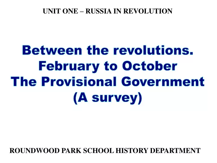 unit one russia in revolution