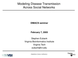 Modeling Disease Transmission  Across Social Networks
