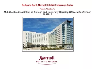 Bethesda North Marriott Hotel &amp; Conference Center Presents A Solution For