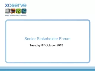 Senior Stakeholder Forum