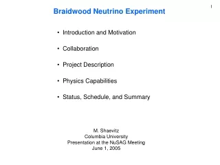 Braidwood Neutrino Experiment