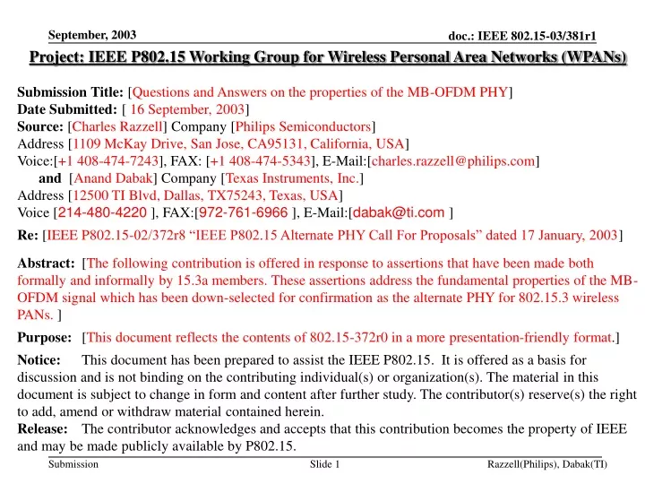 project ieee p802 15 working group for wireless