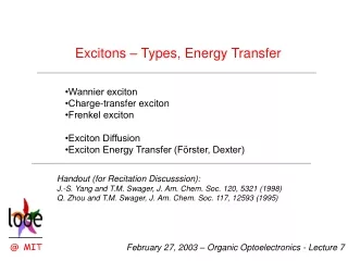 Excitons – Types, Energy Transfer