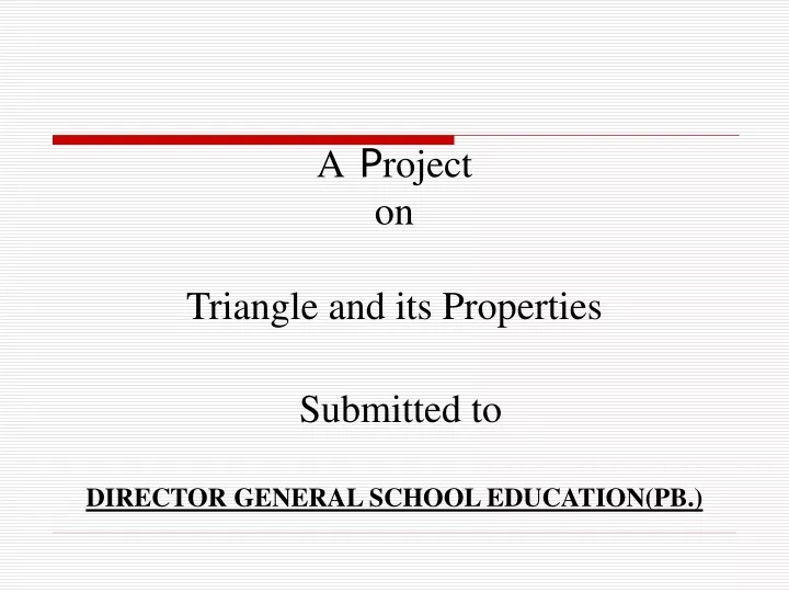 a p roject on triangle and its properties