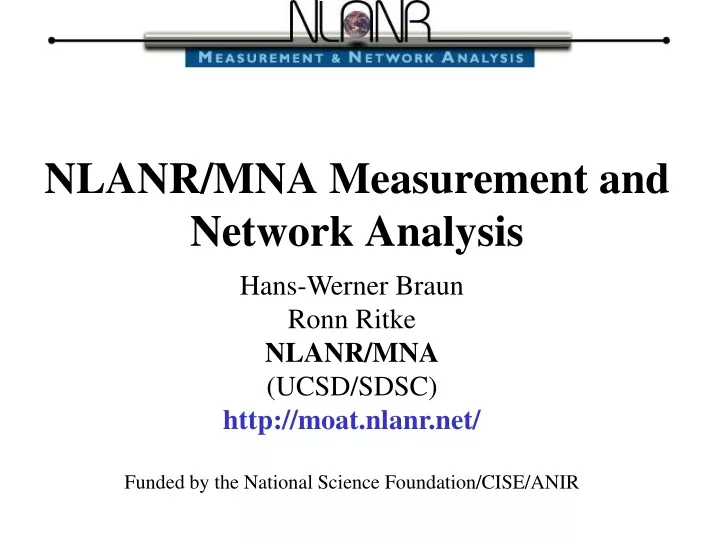nlanr mna measurement and network analysis