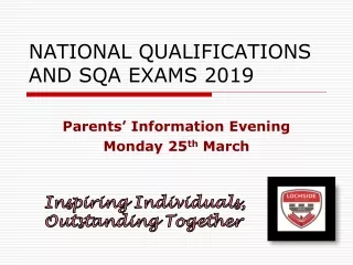 NATIONAL QUALIFICATIONS AND SQA EXAMS 2019