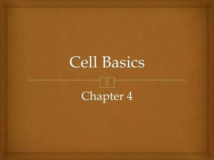 cell basics