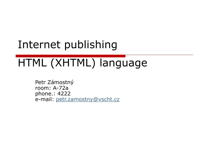 internet publi shing html xhtml language
