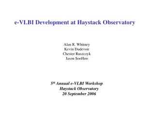 e-VLBI Development at Haystack Observatory